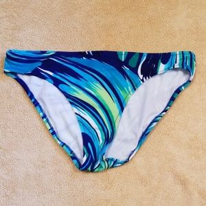 Silver Label Blue Green Print Bikini Bottom in 8